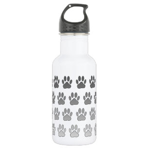 Gradient Paw Prints in Black & White & Grey 532 Ml Water Bottle