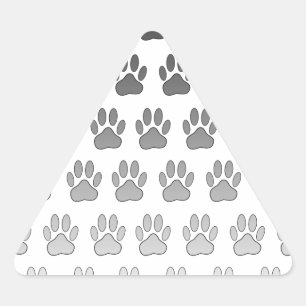 Gradient Paw Prints in Black & White & Grey Triangle Sticker