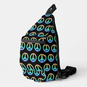 Gradient Peace Symbol Sling Bag