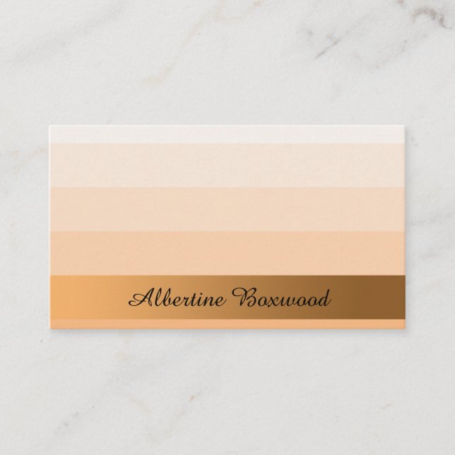 Gradient Peach with Golden Banner Custom Text Business Card (Front)