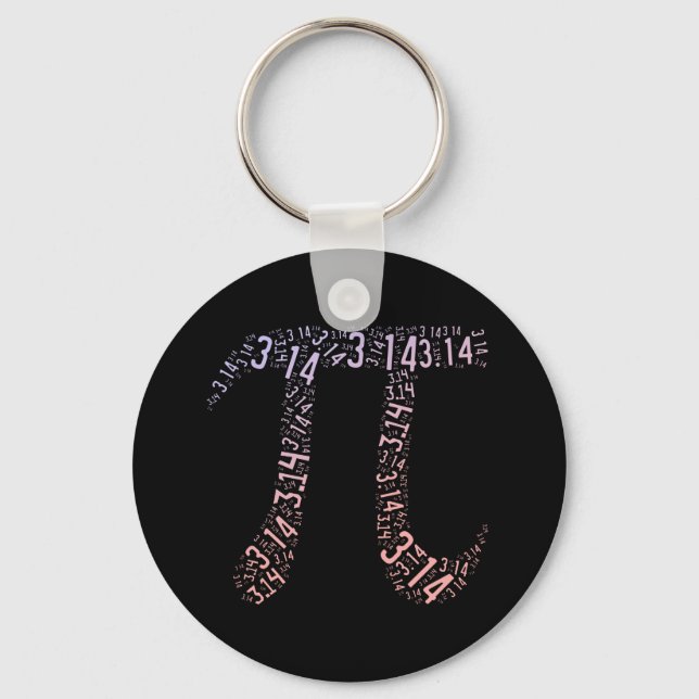 Gradient Pi Symbol Digits Math | Happy Pi day Key Ring (Front)