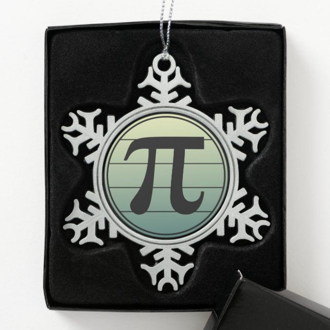 Gradient Pi Symbol Pi day | Happy Pi day Math Snowflake Pewter Christmas Ornament (Box)