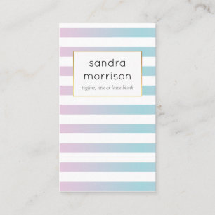 gradient pink and teal stripes business card