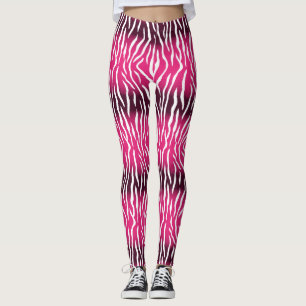 Gradient pink and white tiger print leggings