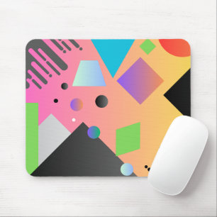 Gradient pink background Geometric lover Mouse Mat