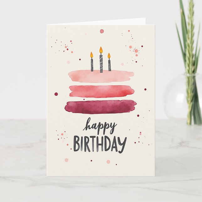 Gradient Pink Birthday Card (Front)