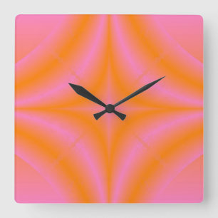 Gradient pink square wall clock