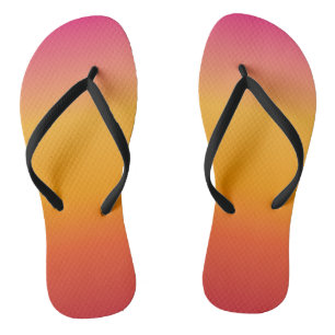 Gradient Pink Yellow Red Colourful Sunset Flip Flops