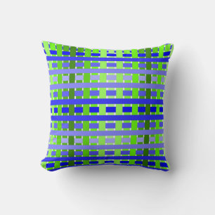 Gradient Plaid blue  Cushion