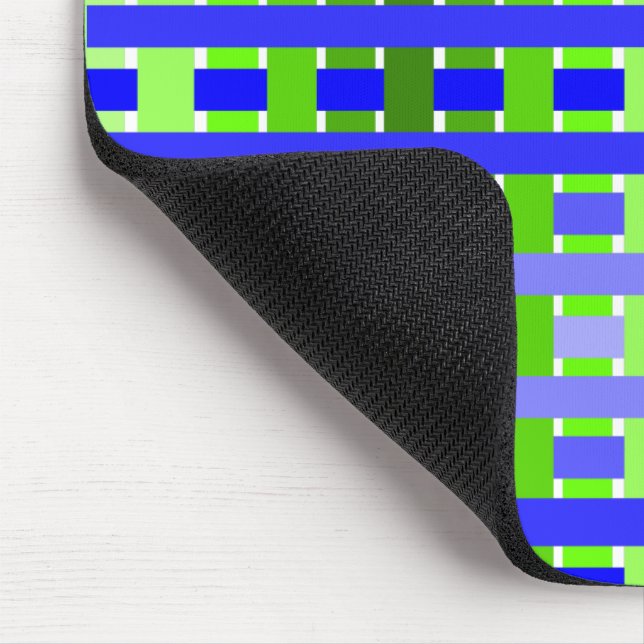 Gradient Plaid blue  Mouse Mat (Corner)
