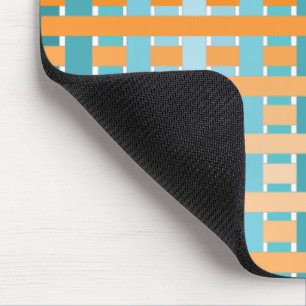 Gradient Plaid Orange Mouse Mat