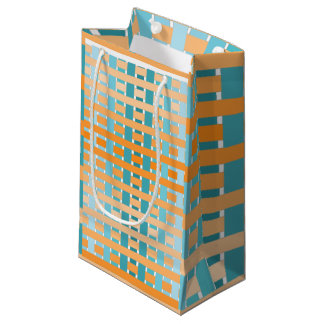 Gradient Plaid Orange  Small Gift Bag