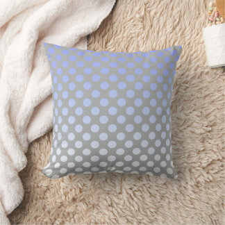 Gradient Polka Dot Blue on Grey Cushion