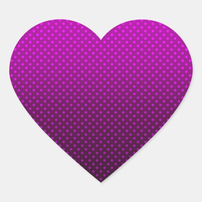 Gradient purple  grey polka dots print abstract fe heart sticker (Front)