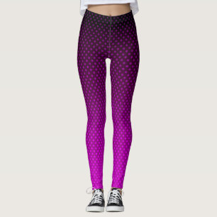 Gradient purple grey polka dots print abstract fe leggings