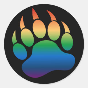 Gradient Rainbow flag Gay Bear Paw /Claw - Sticker