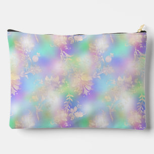 Gradient Rainbow Pattern and Gold Flourish Accessory Pouch