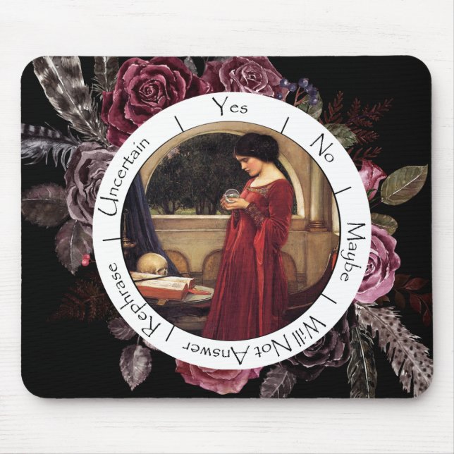 Gradient Red and Black Flowers Pendulum Board Mouse Mat (Front)