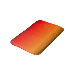 Gradient red and orange ombre bath mat
