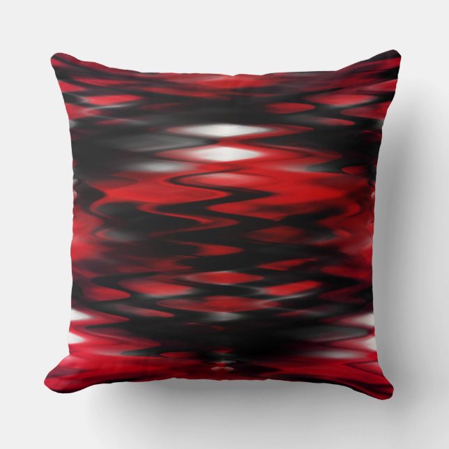 Gradient red to black fund forming abstract zigzag cushion (Front)