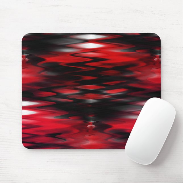 Gradient red to black fund forming abstract zigzag mouse mat (With Mouse)
