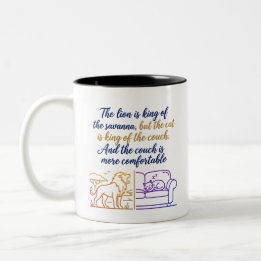  Gradient Savanna & Sofa Illustration | Humourous  Two-Tone Coffee Mug