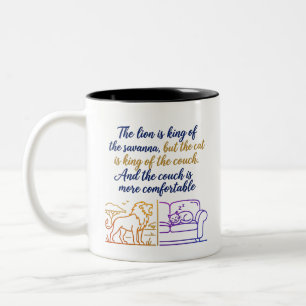 Gradient Savanna & Sofa Illustration Humourous Two-Tone Coffee Mug