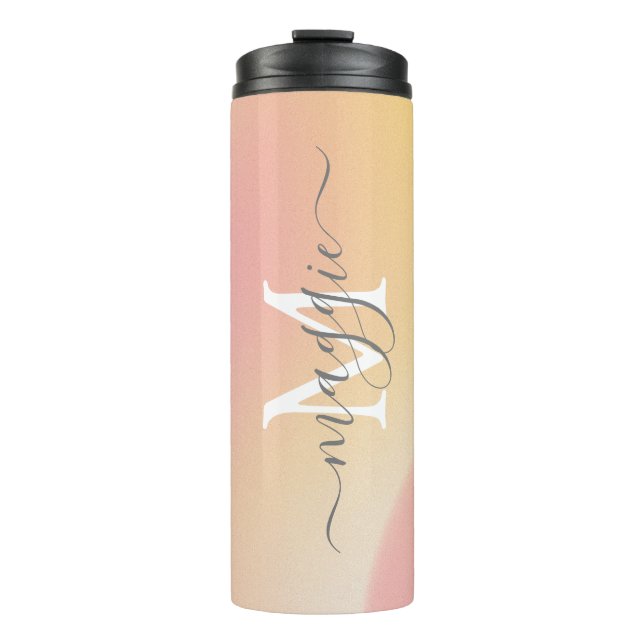 Gradient Script Monogram Thermal Tumbler  (Front)