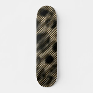 Gradient sepia narrow stripes over dazzled holes skateboard