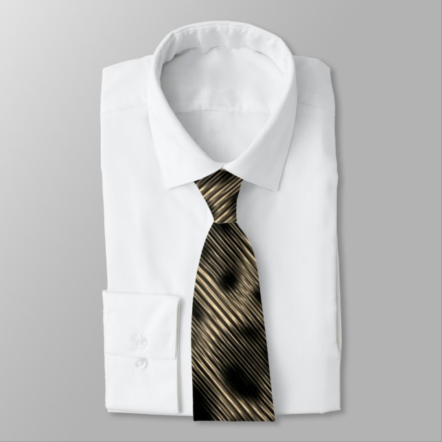 Gradient sepia narrow stripes over dazzled holes tie (Tied)