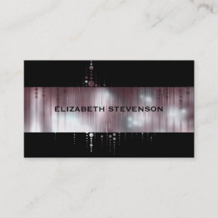 Gradient Shiny Purple Pink Beads on Black Business Card