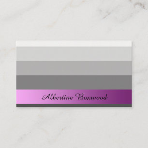 Gradient Silver with Pink Banner Custom Text Business Card