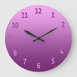 Gradient Simple Colourful Pink Large Clock