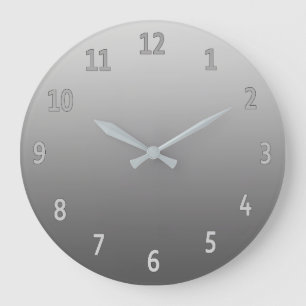 Gradient Simple Grey Large Clock