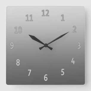 Gradient Simple Grey Square Wall Clock
