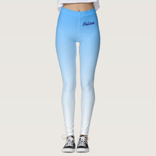 Gradient Sky Blue with Your Name Leggings