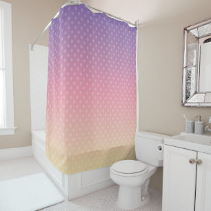 Gradient soft pastel colours polka dot pink violet shower curtain