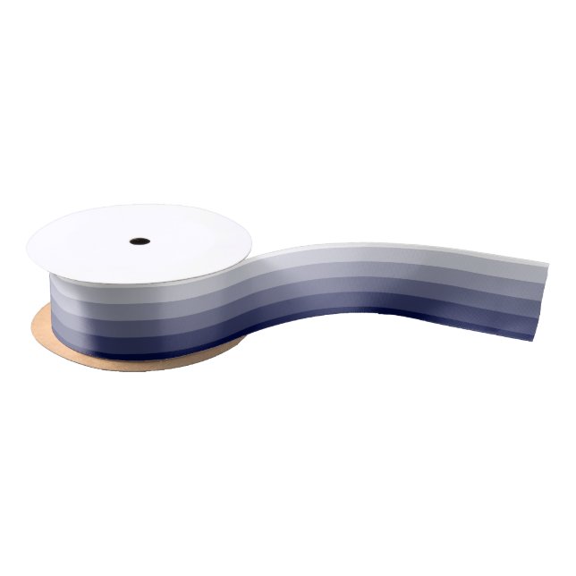 Gradient Square Navy Blue  to White Satin Ribbon (Spool)