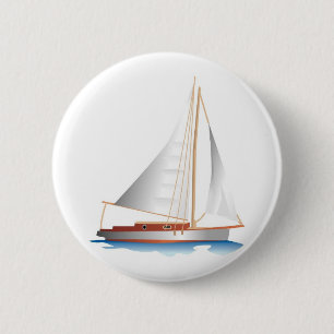 Gradient Style Sailboat 6 Cm Round Badge