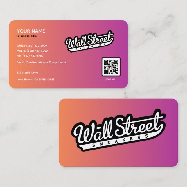 Gradient Sunset Horizon Business Card (Front/Back)