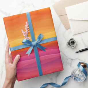 Gradient Sunset Orange Pink Sky Abstract Pattern Wrapping Paper