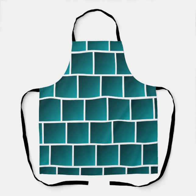 Gradient Teal Squares Apron (Front)