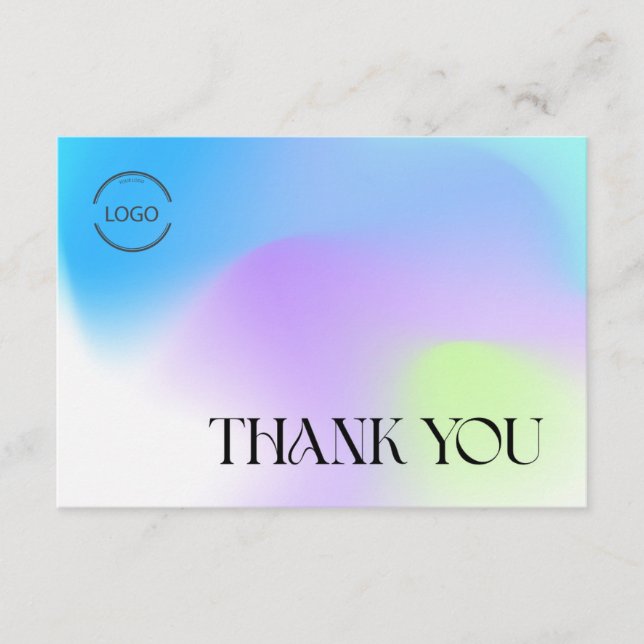 Gradient Thank You Card with Logo & QR (Front)