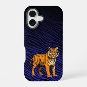 Gradient Tiger Pattern with Tiger iPhone 16 Case