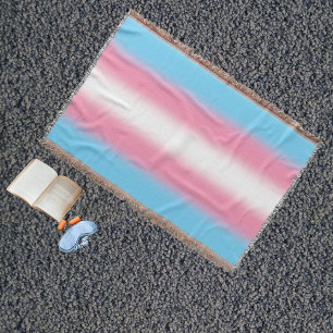 Gradient Transgender Pride Flag - Trans Flag Throw Blanket