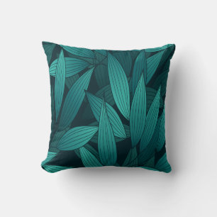 Gradient tropical leaves cushion