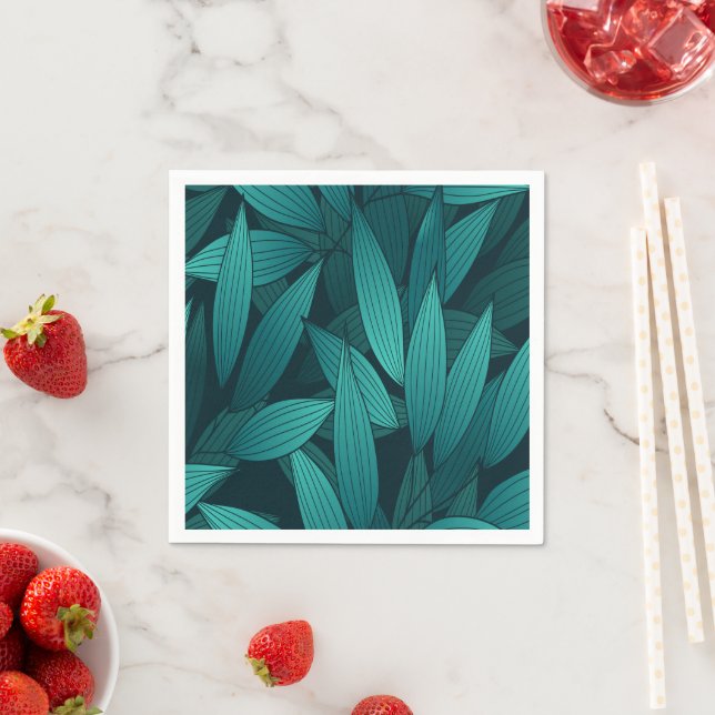 Gradient tropical leaves napkin (Insitu)