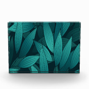 Gradient tropical leaves photo block