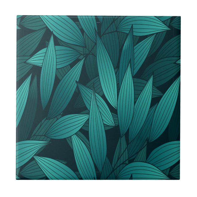 Gradient tropical leaves tile (Front)