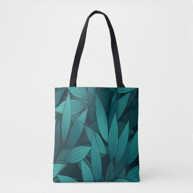 Gradient tropical leaves tote bag (Front)